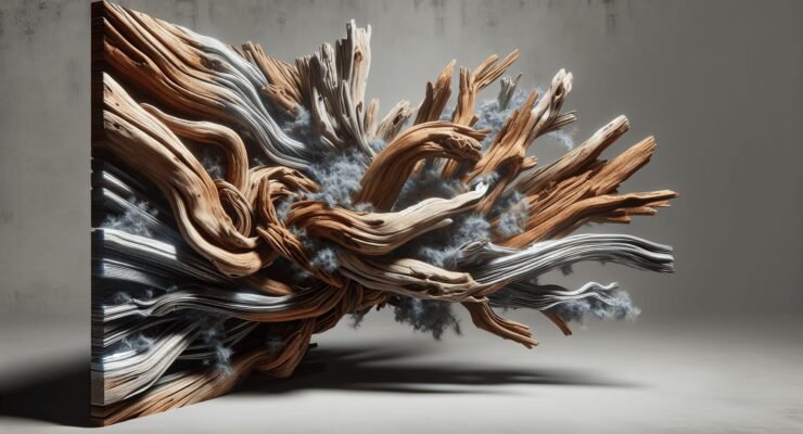 driftwood and metal art