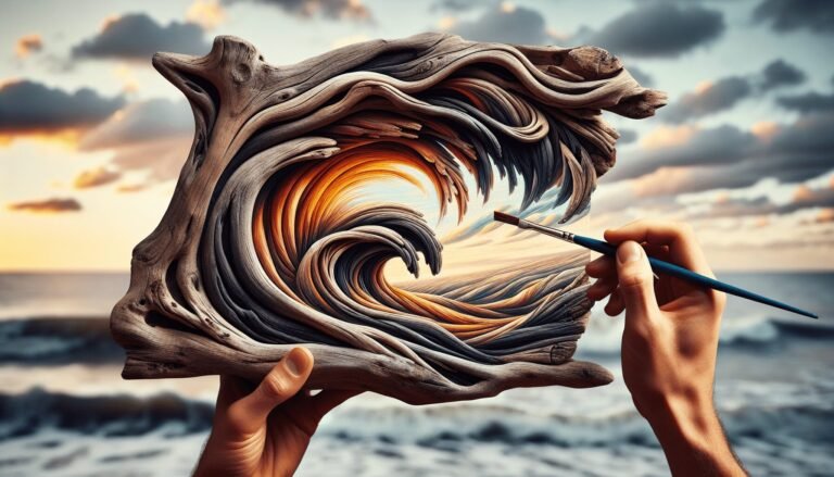 driftwood art painted 1