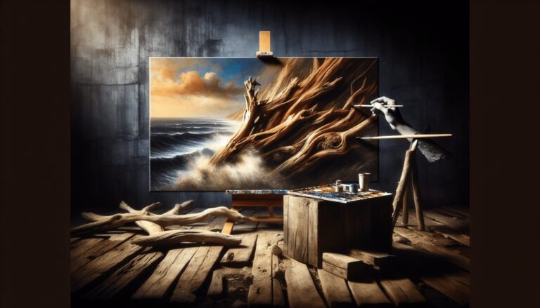 driftwood art painting 1