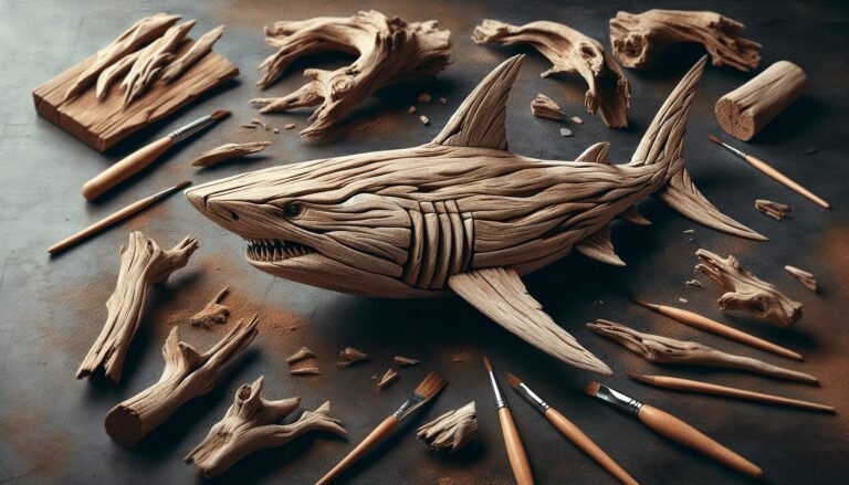 driftwood art shark 1