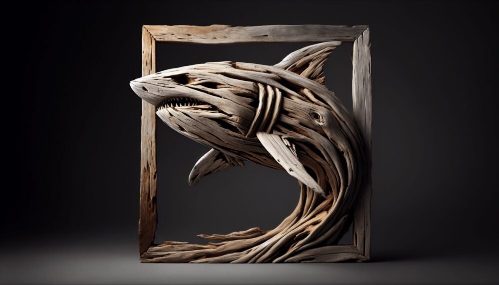 Driftwood Art Shark Driftwood Art Shark