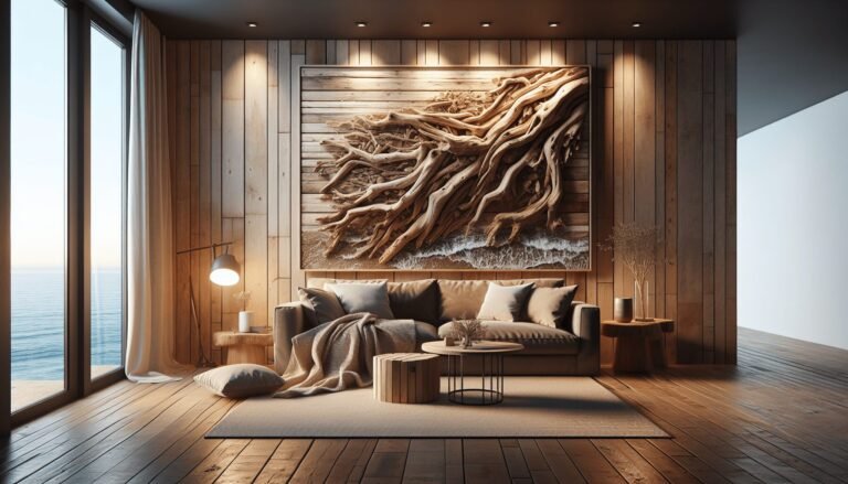 driftwood wall art living room