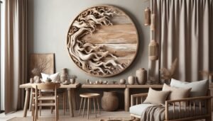 driftwood wall art round