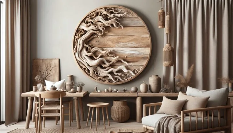 driftwood wall art round