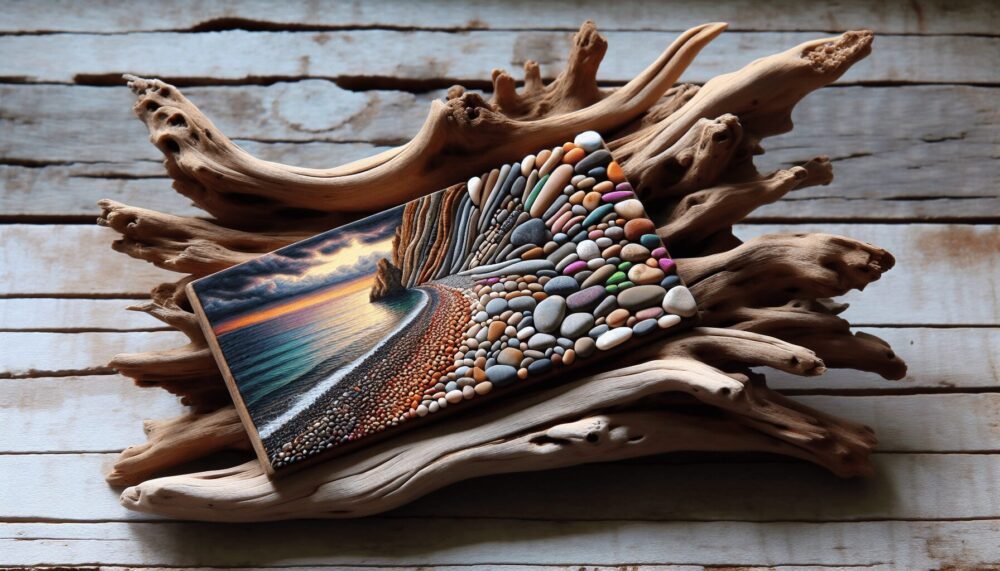 Pebble Art On Driftwood Pebble Art On Driftwood