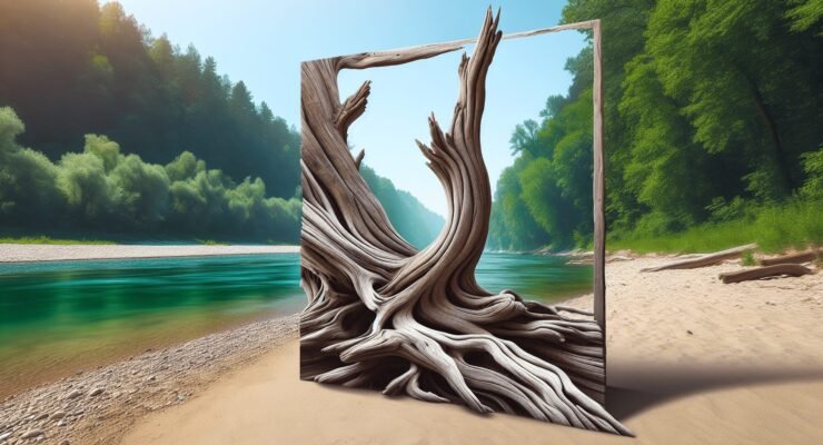 river driftwood art