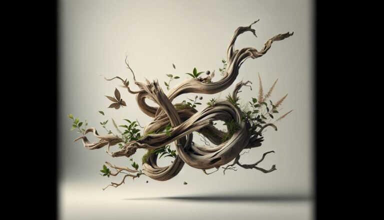 driftwood art with plants 1