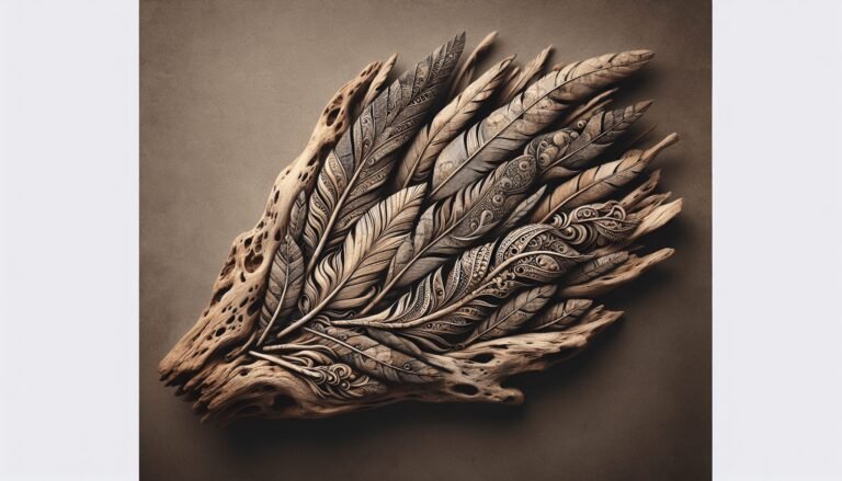driftwood feather art 1