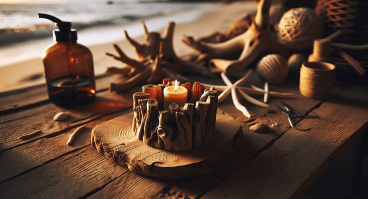driftwood projects candle holders