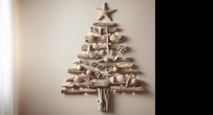 driftwood christmas tree wall art 1