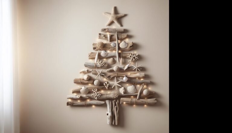 driftwood christmas tree wall art 1