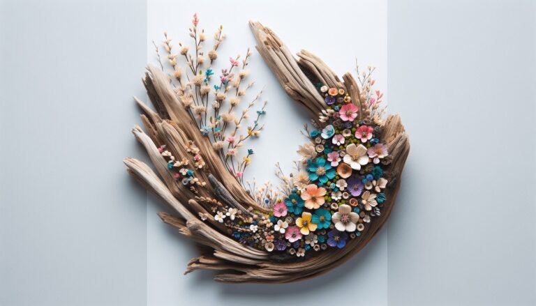 driftwood flower wall art