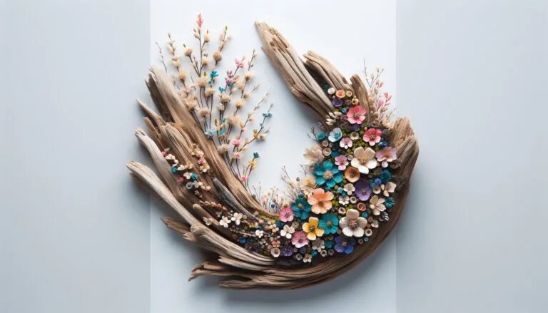 driftwood flower wall art