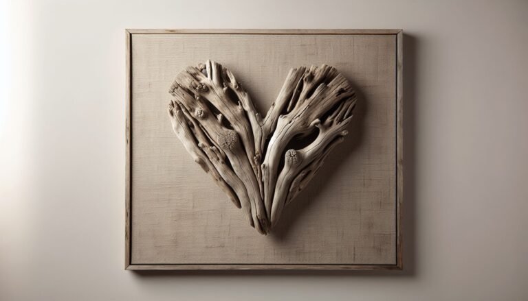 driftwood heart wall art