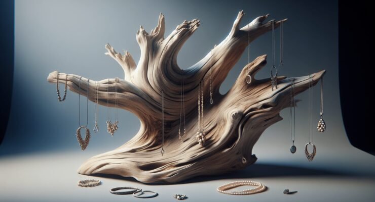 driftwood jewelry display diy