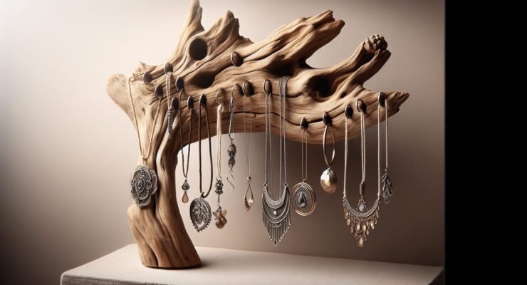 driftwood jewelry hanger