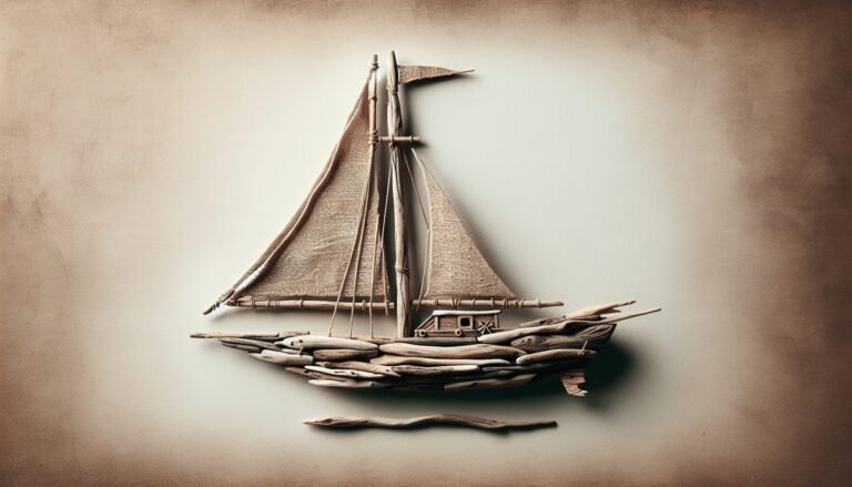 driftwood sailboat wall art