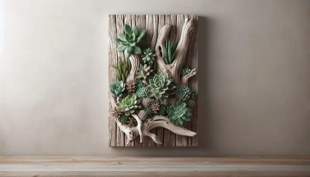 Driftwood Succulent Wall Art