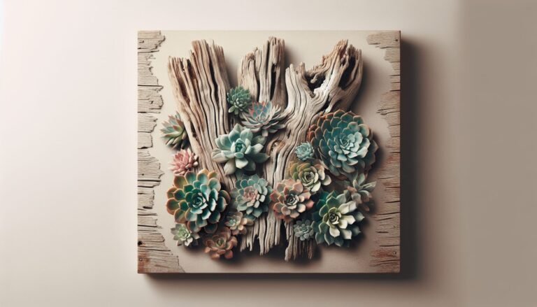 driftwood succulent wall art