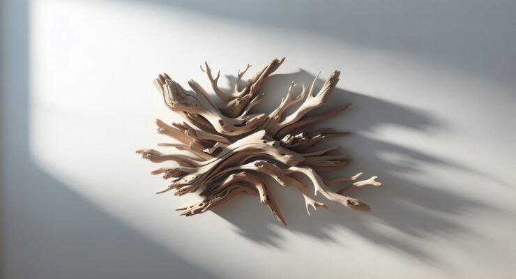 driftwood wall art hanging