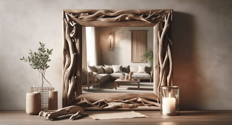 driftwood wall art mirrors 1