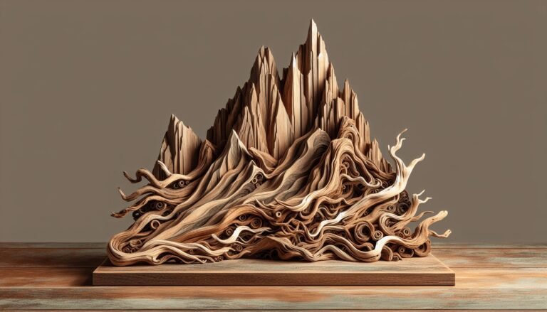 driftwood wall art mountain