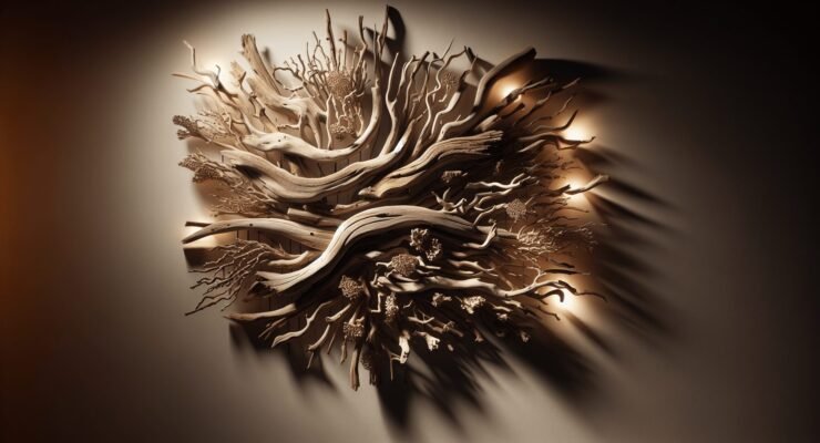 driftwood wall art with lights 1