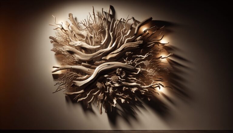 driftwood wall art with lights 1