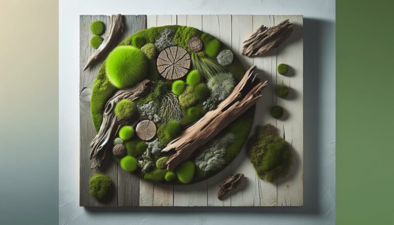 preserved moss and driftwood wall art diy 1