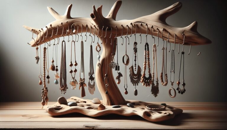 diy driftwood jewelry hanger 1