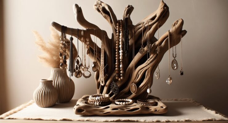 diy driftwood jewelry holder 1