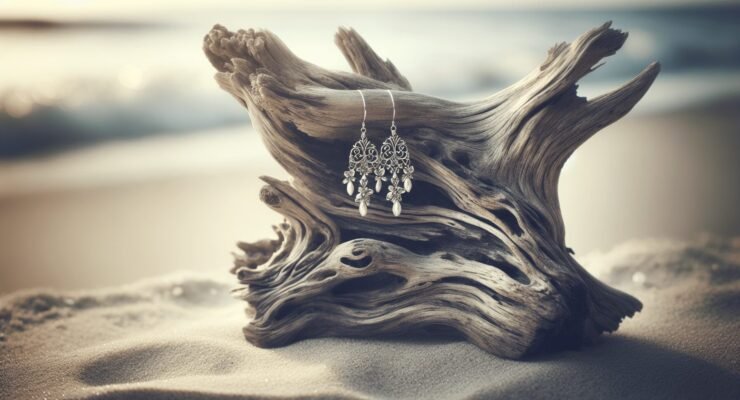 driftwood earring display