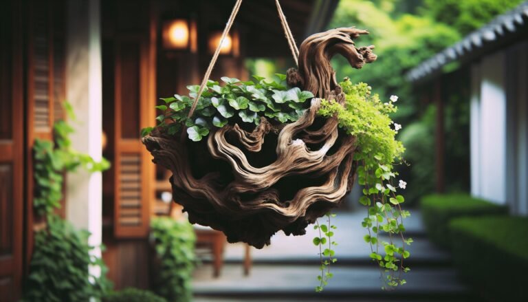 driftwood hanging planter 1