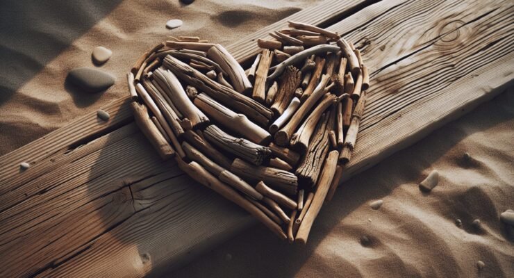 driftwood heart diy