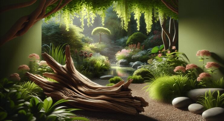 driftwood in garden 1