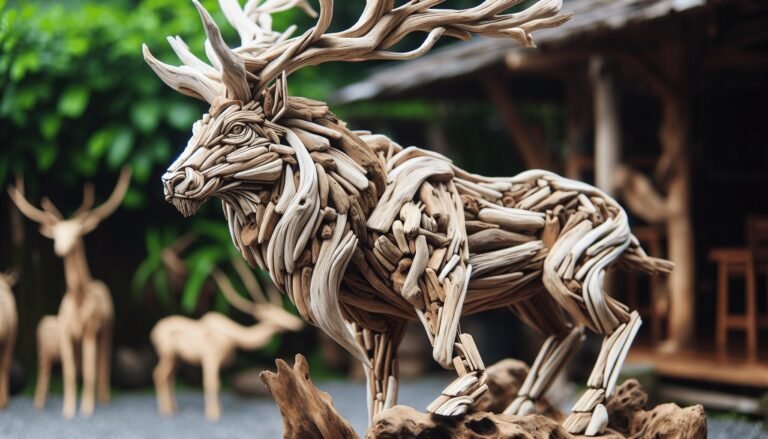 wood sculpture animal driftwood art