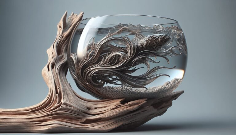 driftwood glass fish bowl 1