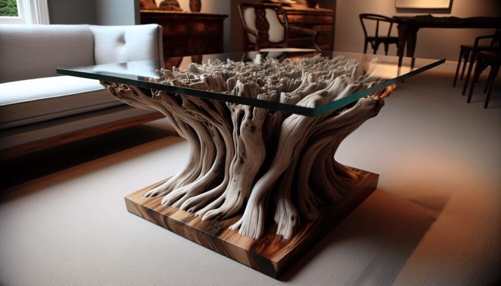 Driftwood Glass Table Driftwood Glass Table