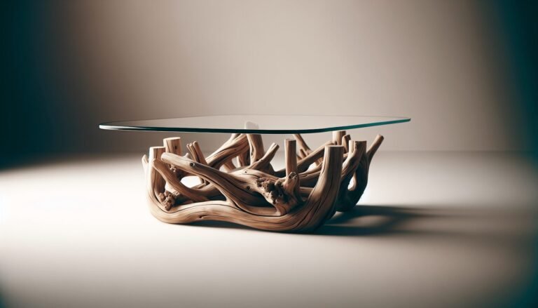 driftwood glass top coffee table 1