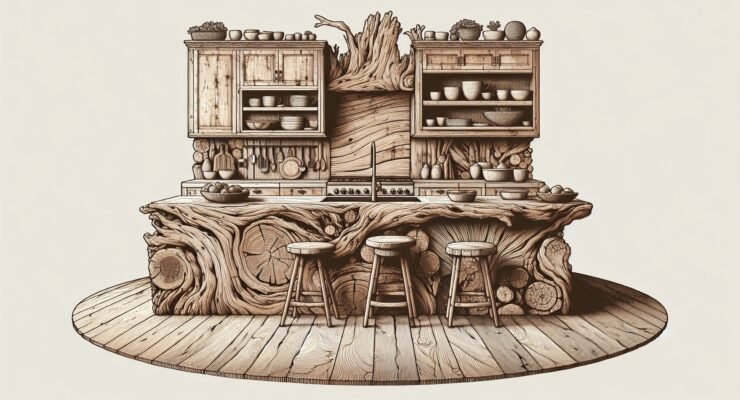 driftwood kitchen island