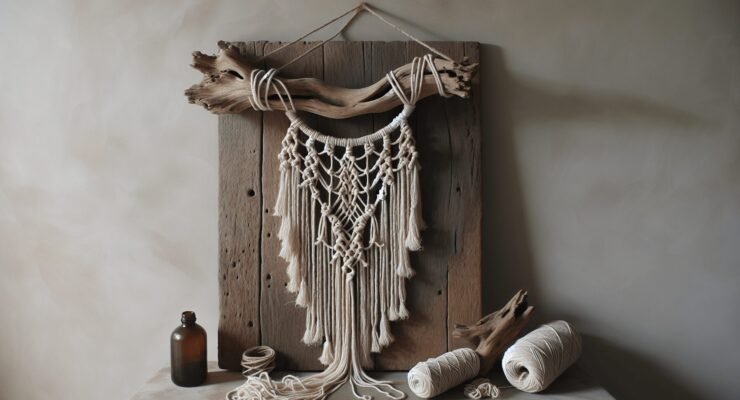 driftwood macrame wall hanging 1