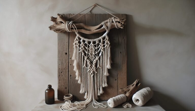 driftwood macrame wall hanging 1