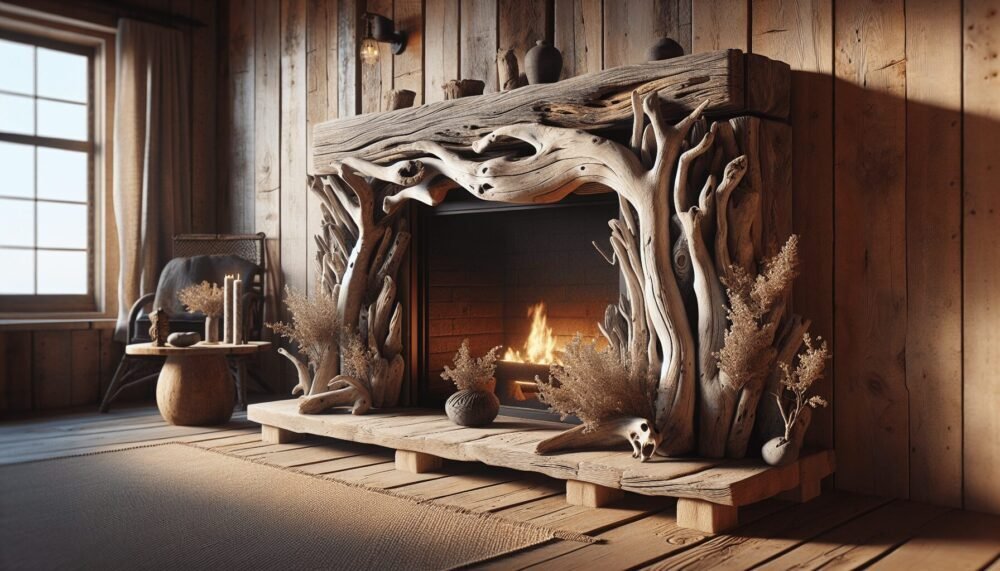 Driftwood Mantle Fireplaces Driftwood Mantle Fireplaces