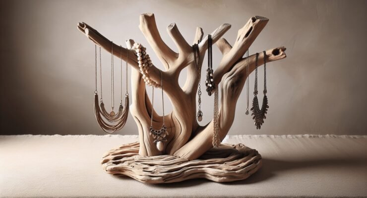 driftwood necklace holder