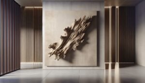 driftwood on wall