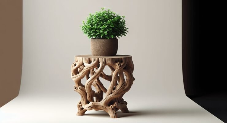 driftwood plant stand