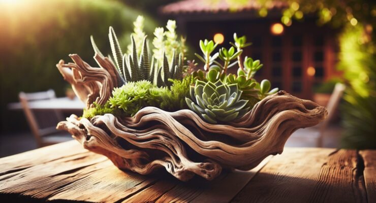 driftwood planters diy