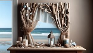 creating a driftwood valance for coastal decor