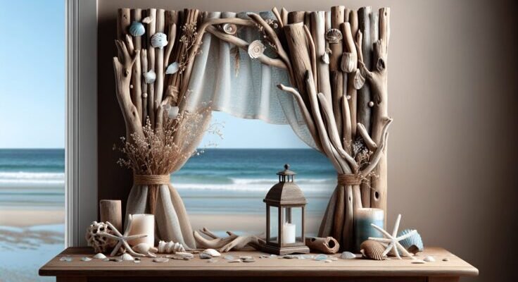 creating a driftwood valance for coastal decor