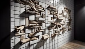 driftwood grout white subway tile